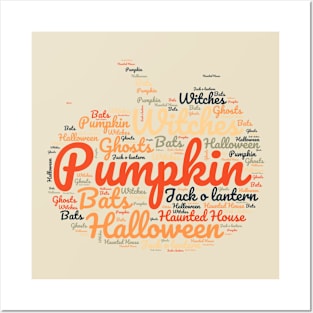 Word Art Pumpkin Orange/Black Posters and Art